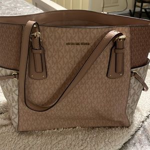 Michael Kors large pink/beige tote bag